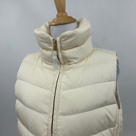 Talbots Vest Womens XS Extra Small Cream Down Filled Full Zip Turtleneck Jacket - Picture 3 of 14